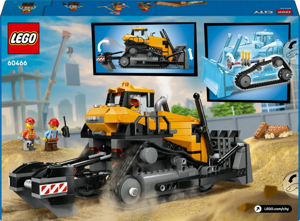 Lego City Gele Bulldozer, Bouwplaatsvoertuig 60466, foto 4