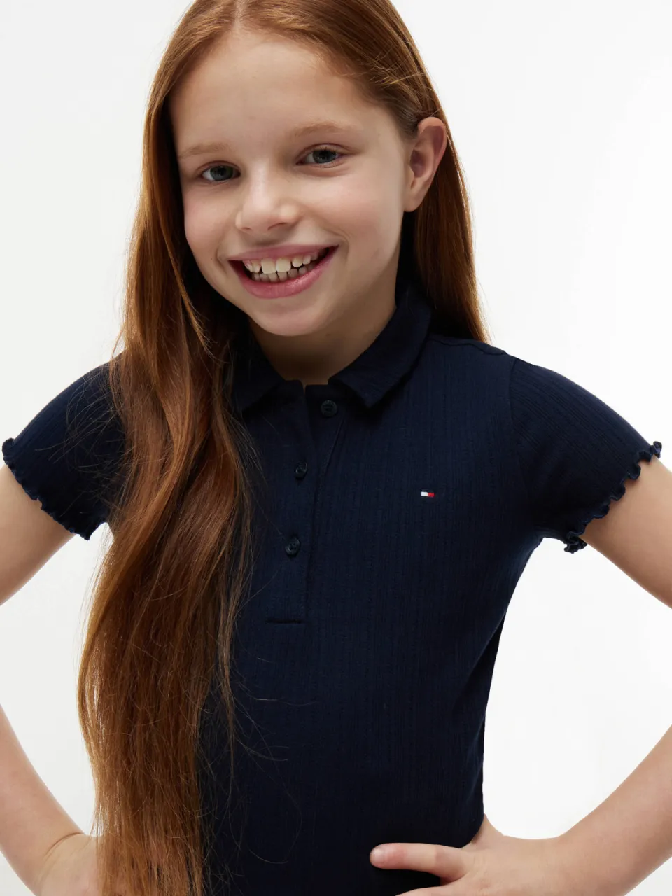 Tommy Hilfiger polo met golvende afwerking - donkerblauw, foto 4