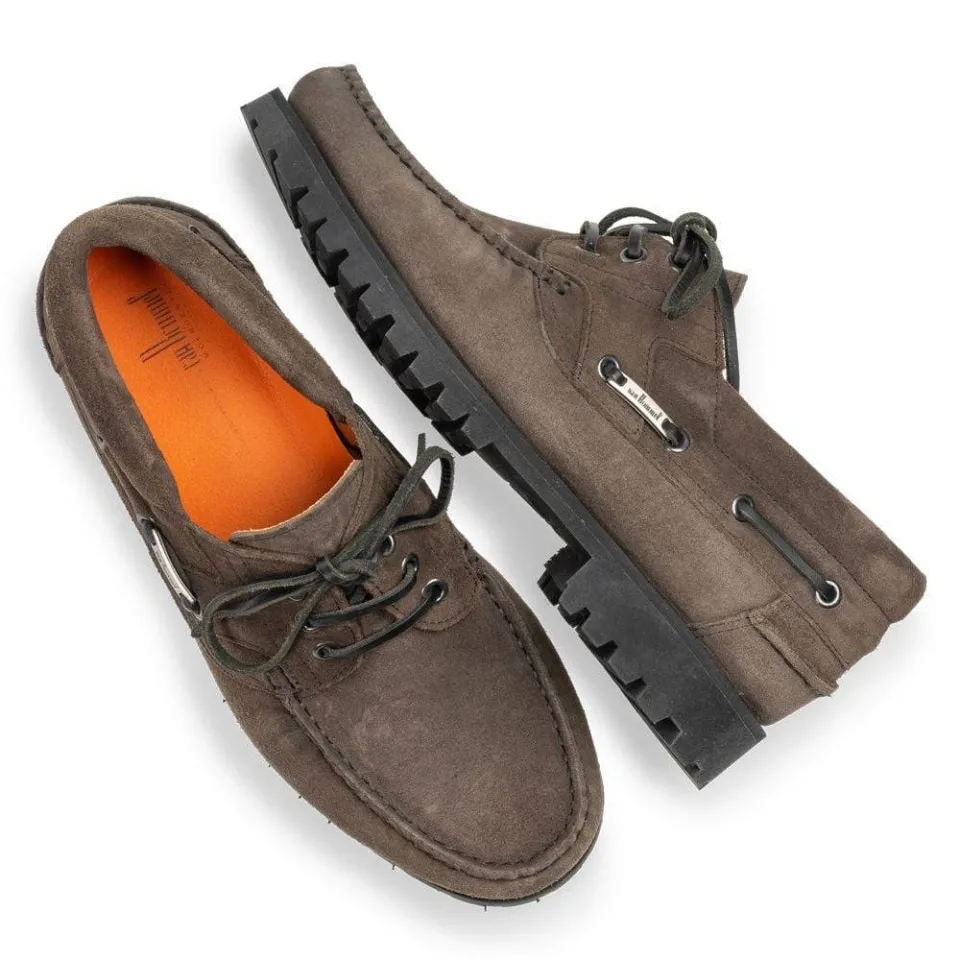 Floris Van Bommel Boat Shoe 02.07 suède bootschoen taupe, foto 3