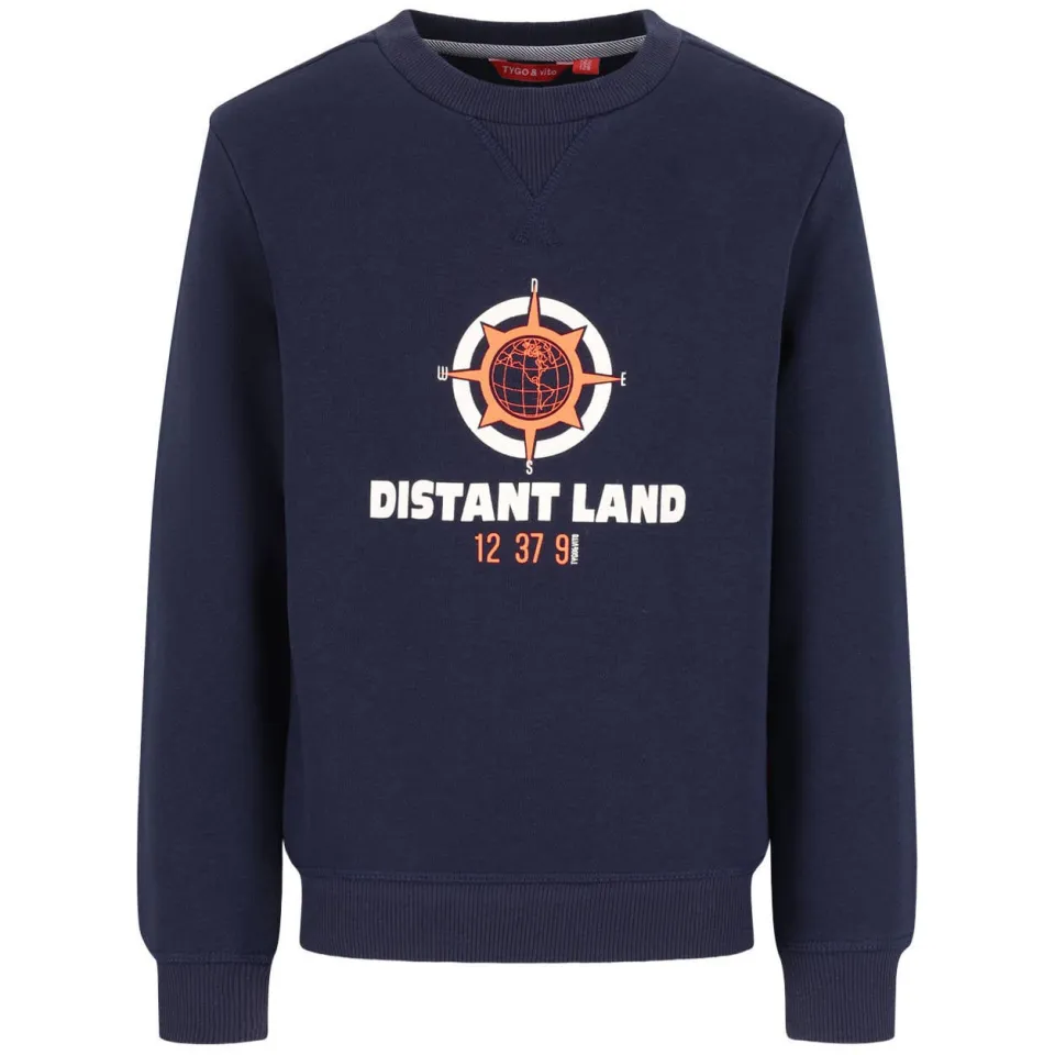 TYGO & vito sweater met print - donkerblauw, foto 3