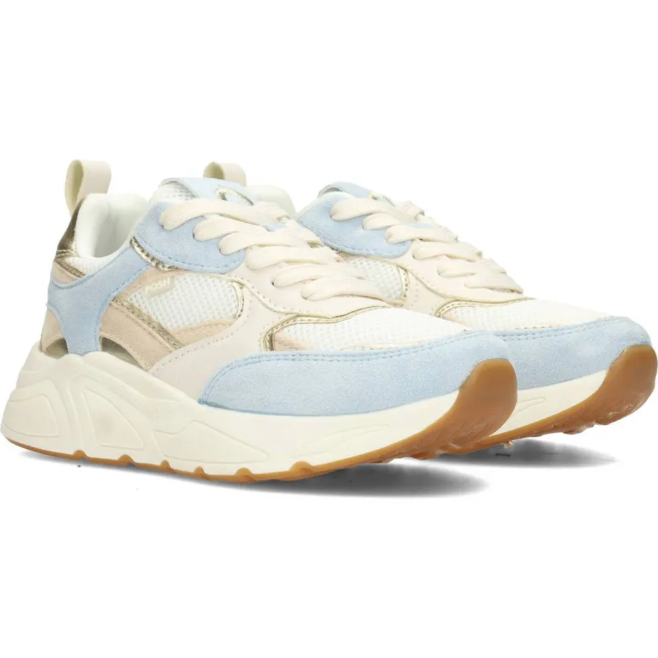 POSH by Poelman Rosie chunky sneakers ecru/lichtblauw, foto 4