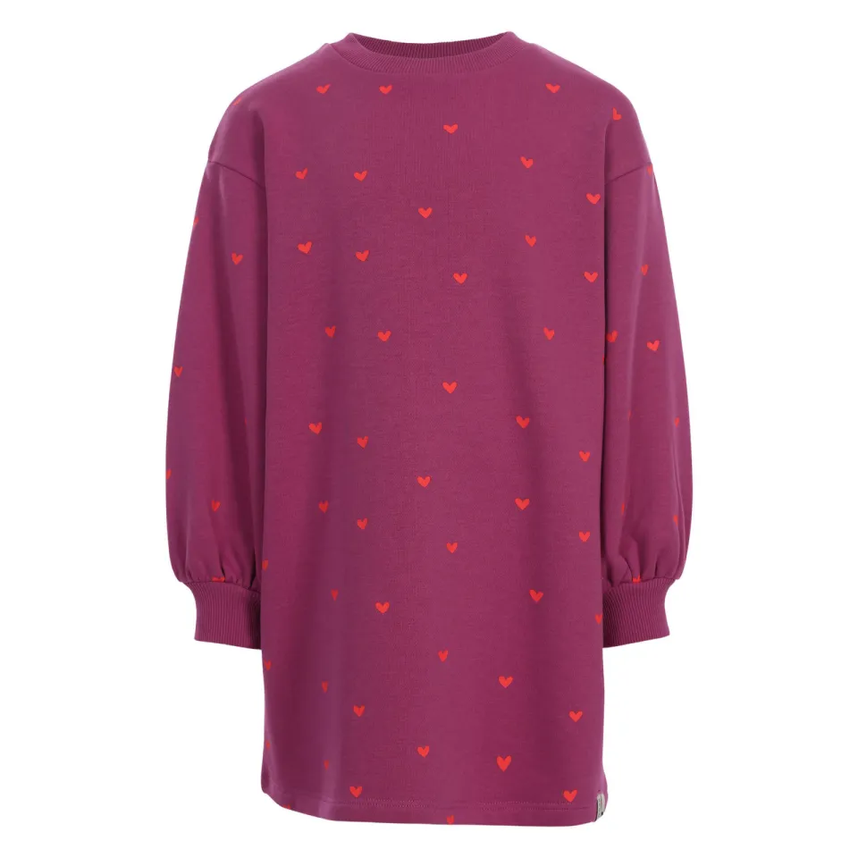 LOOXS little sweatjurk met hartjes - paars, foto 2