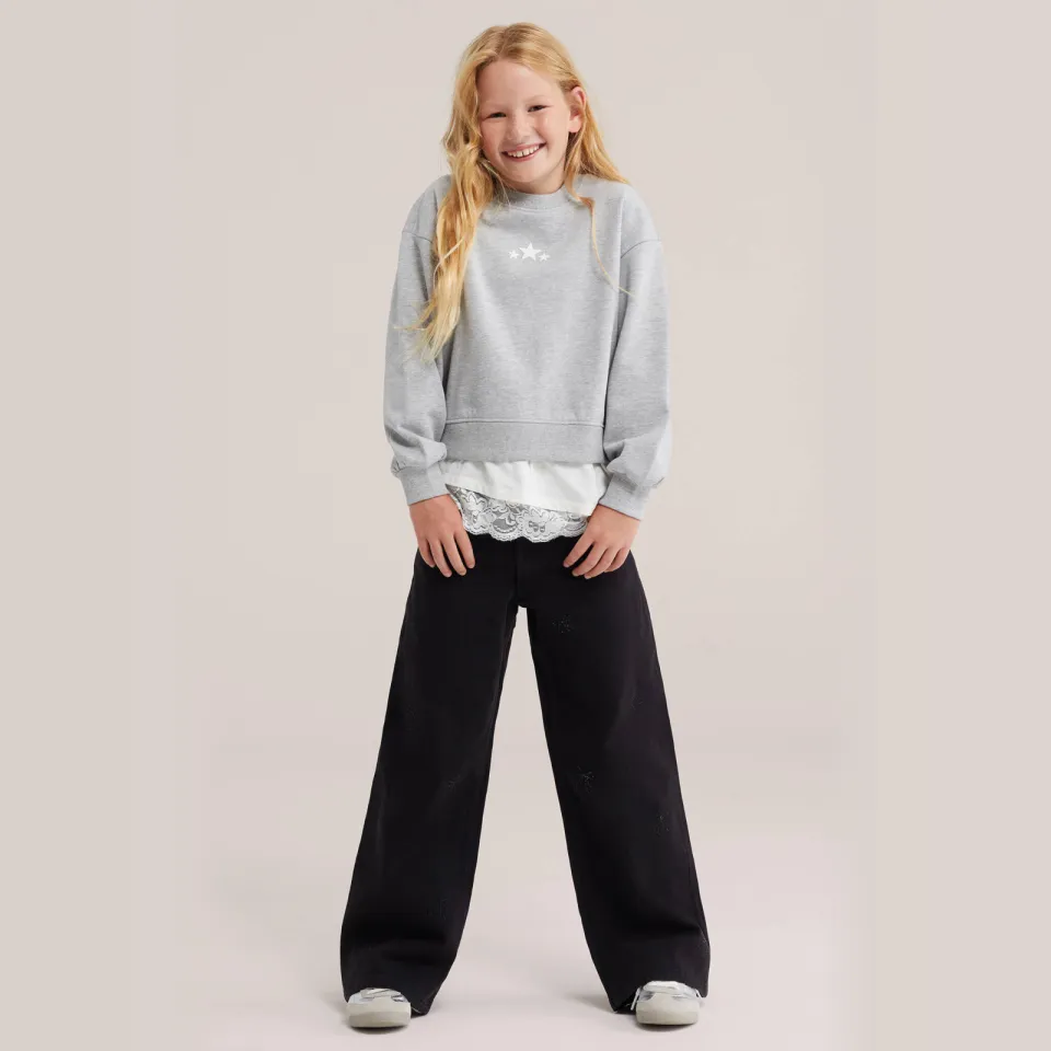 WE Fashion sweater met sterren - grijs, foto 4
