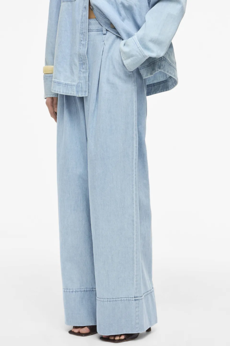 Rouge Edit Roufrancie Mae Rw Wf F/L Trouser/1 wide leg jeans light blue denim, foto 4