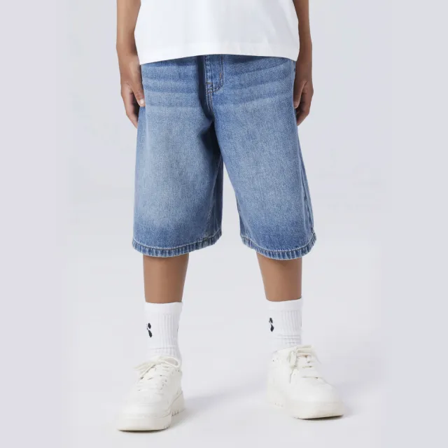 NAME IT baggy jeansshort medium blue denim, foto 4