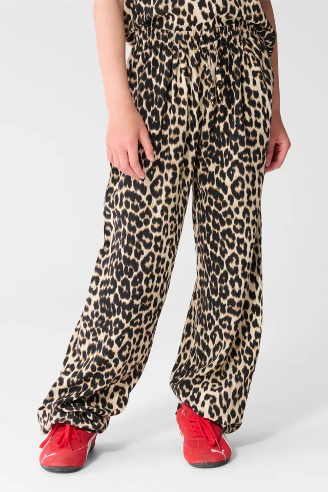 Shoeby high waist casual broek panterprint bruin, foto 4