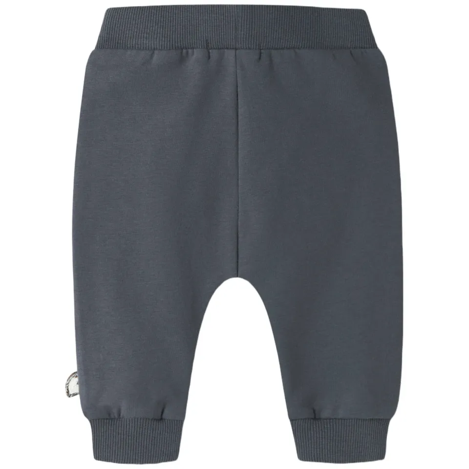 NAME IT BABY joggingbroek met borduursels en print donkerblauw, foto 2