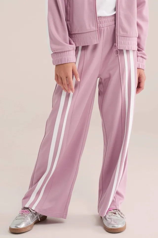 WE Fashion loose fit joggingbroek mauve, foto 3