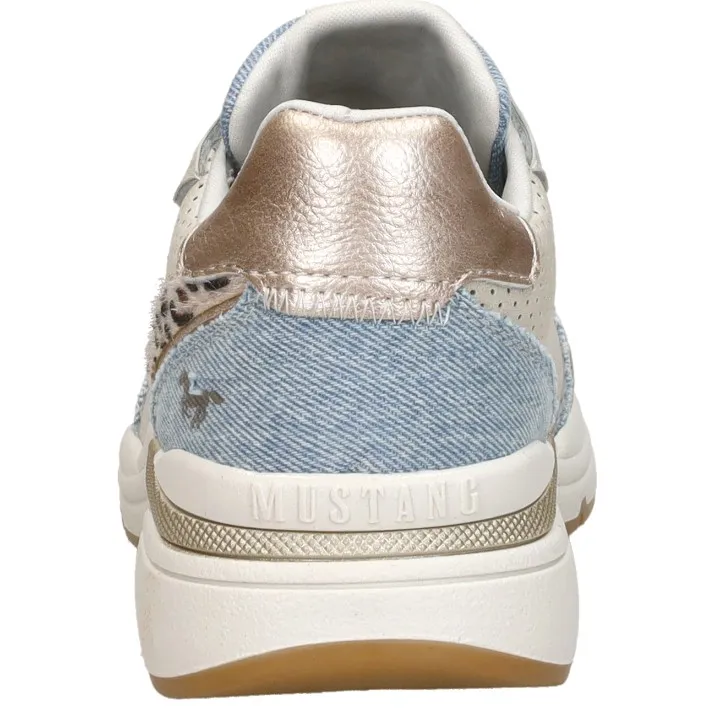 Mustang lage sneakers beige, foto 4