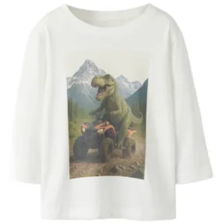 NAME IT MINI rechtvallende longsleeve met print crème