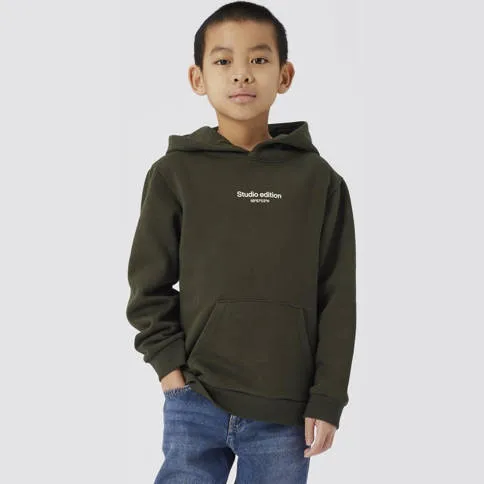 NAME IT KIDS hoodie met tekst donkergroen, foto 2