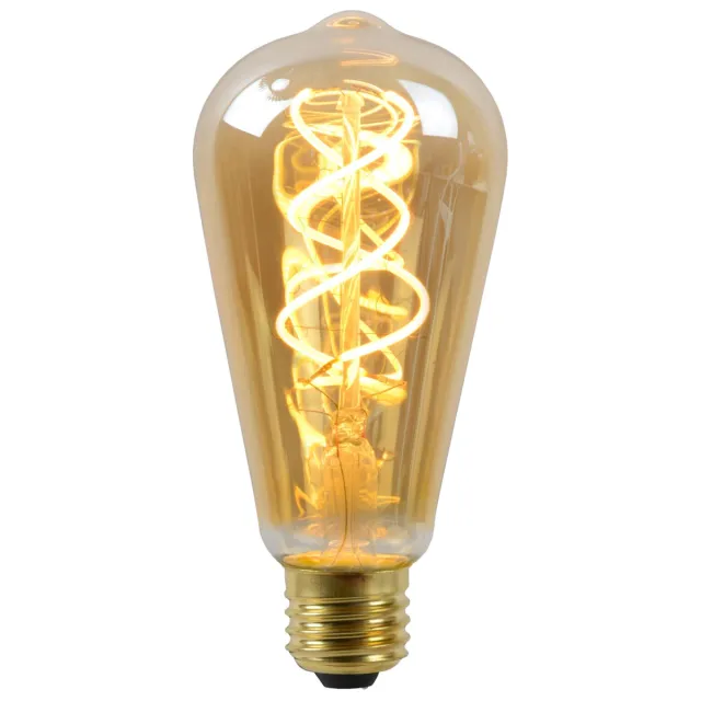 Lucide ST64 - Filament lamp - Ø 6,4 cm - LED Dimb. - E27 - 1x4,9W 2200K - Amber