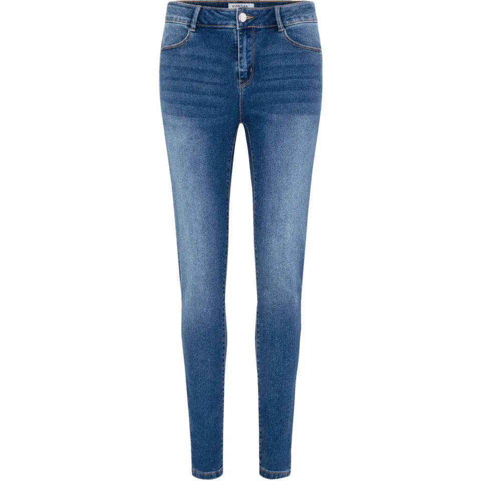 Morgan skinny jeans medium blue denim, foto 2