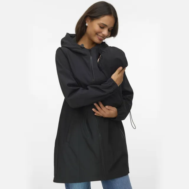 Mamalicious 3 in 1 zwangerschaps softshell jas zwart