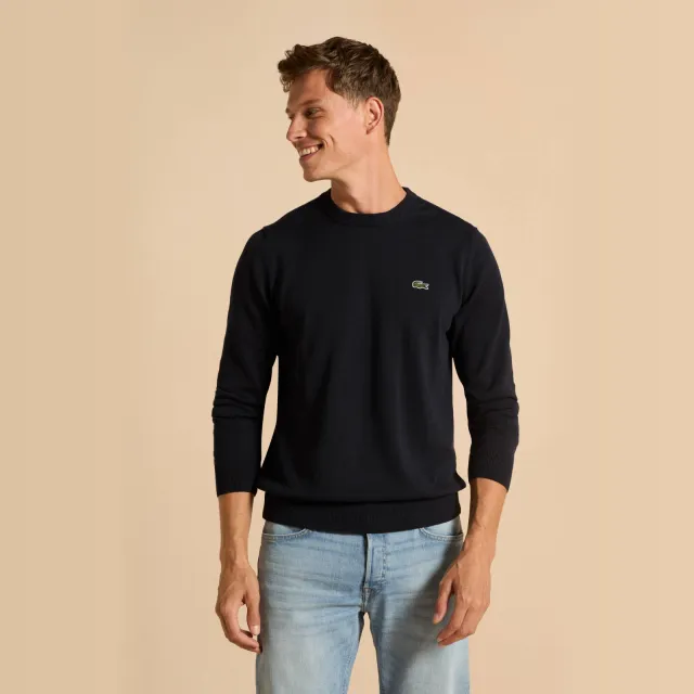 Lacoste pullover fijn gebreid donkerblauw
