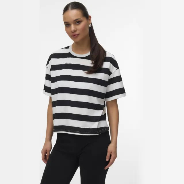 Mamalicious zwangerschaps gestreept T-shirt zwart/wit