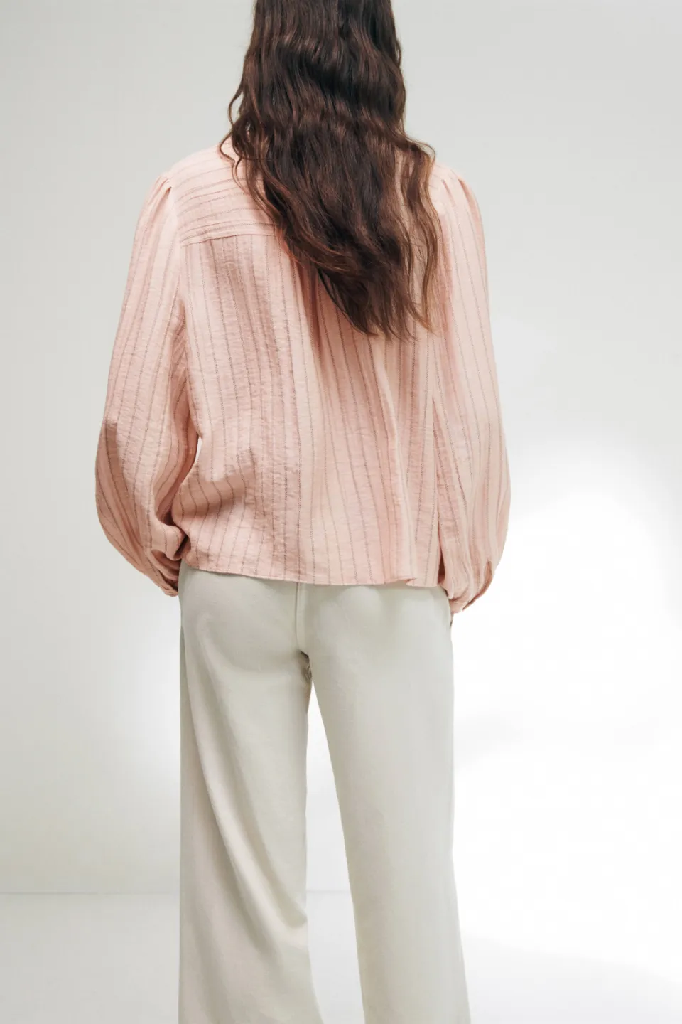 Mango gestreepte blouse lichtroze, foto 3
