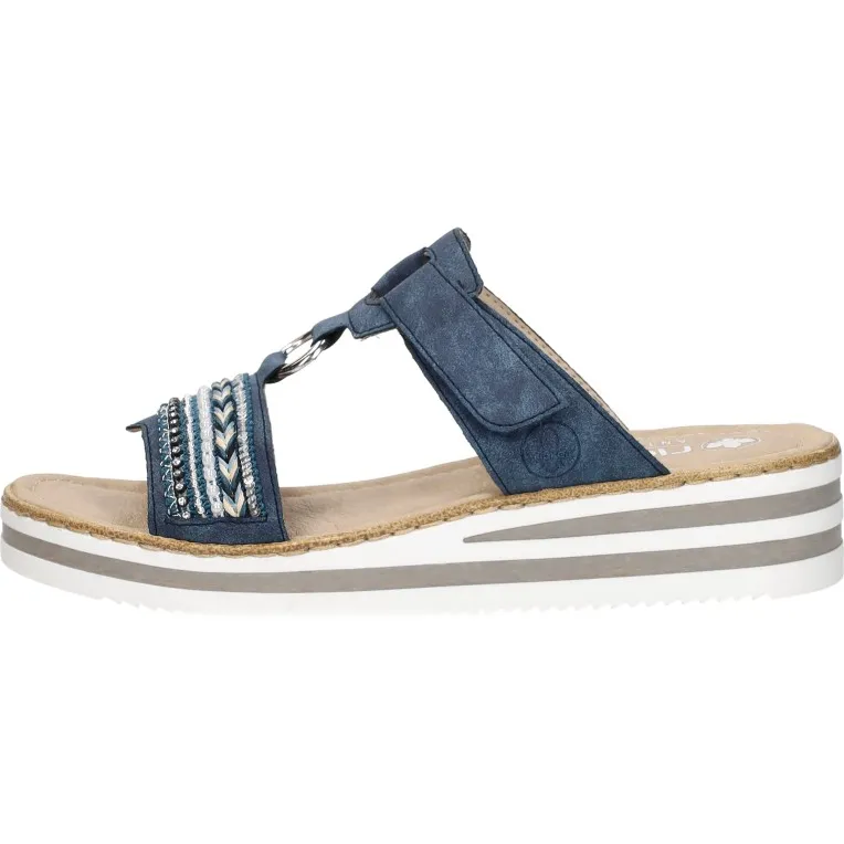 Rieker Slippers Dames Blauw, foto 2