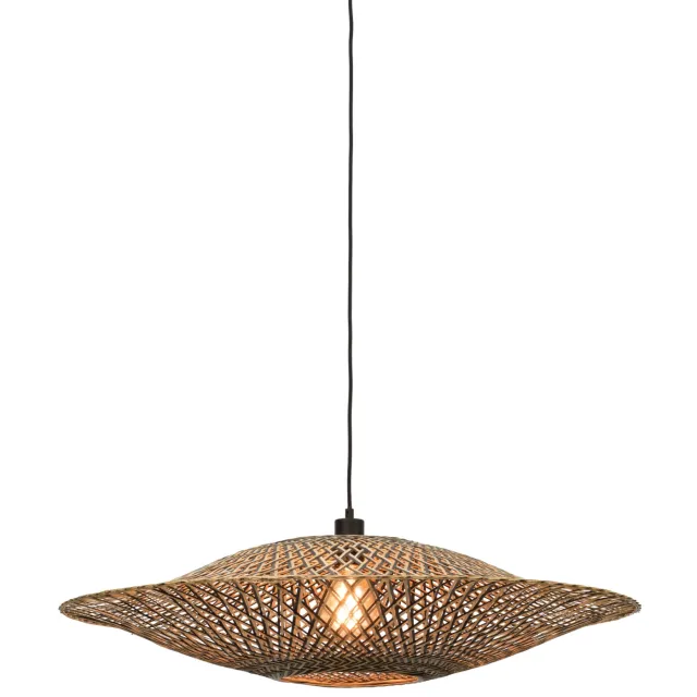 Good&Mojo Hanglamp Bali bamboe horiz. 87x20cm zwart/naturel
