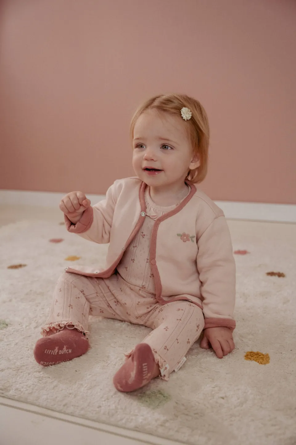 Little Dutch straight legging roze met bloemen, foto 7