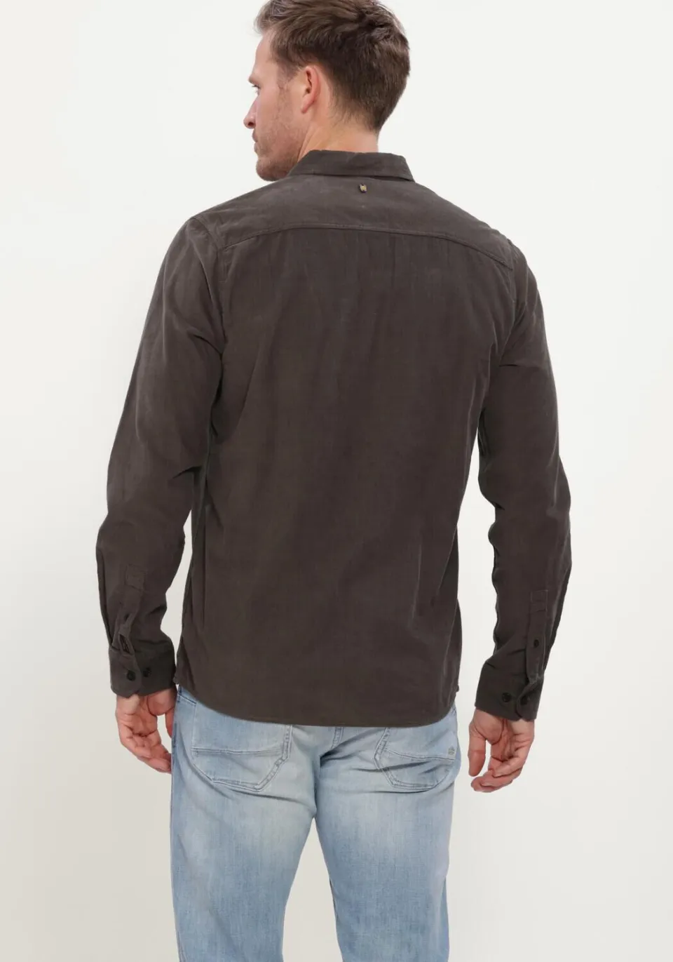 PME Legend Regular Fit ribfluwelen overhemd antraciet, foto 3