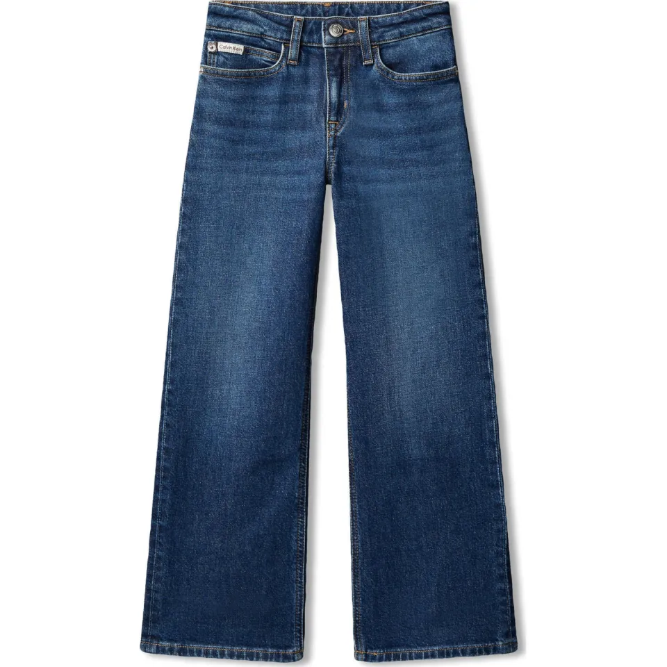 Calvin Klein high waist wide leg jeans dark blue denim, foto 2