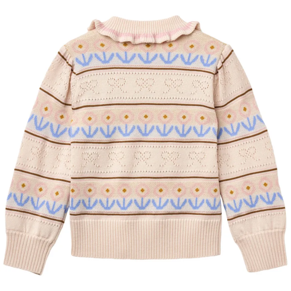Copenhagen Colors gebreide trui met print en wol - beige/blauw/bruin, foto 3