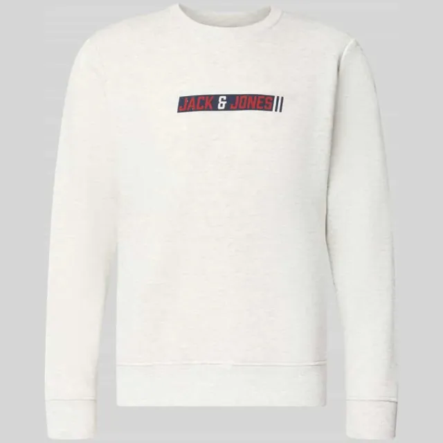 Jack & Jones Regular fit sweatshirt met katoen-aandeel model 'Munk' White Melange