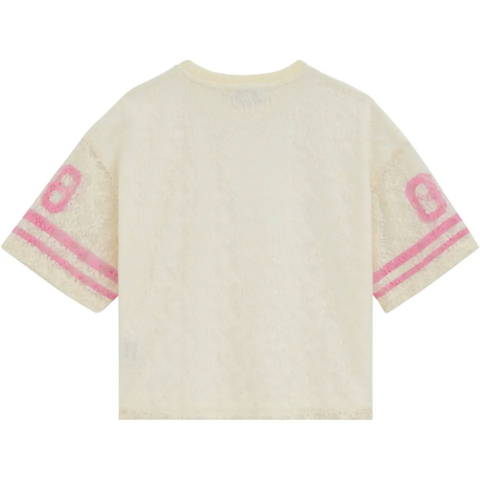 WE Fashion oversized gestreepte T-shirt ecru, foto 4