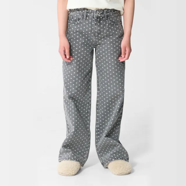 Shoeby wide leg jeans met stippen - grijs, foto 4