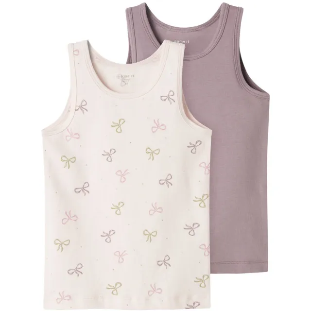 NAME IT MINI hemd met strikjes roze mauve 2-pack Roze/mauve