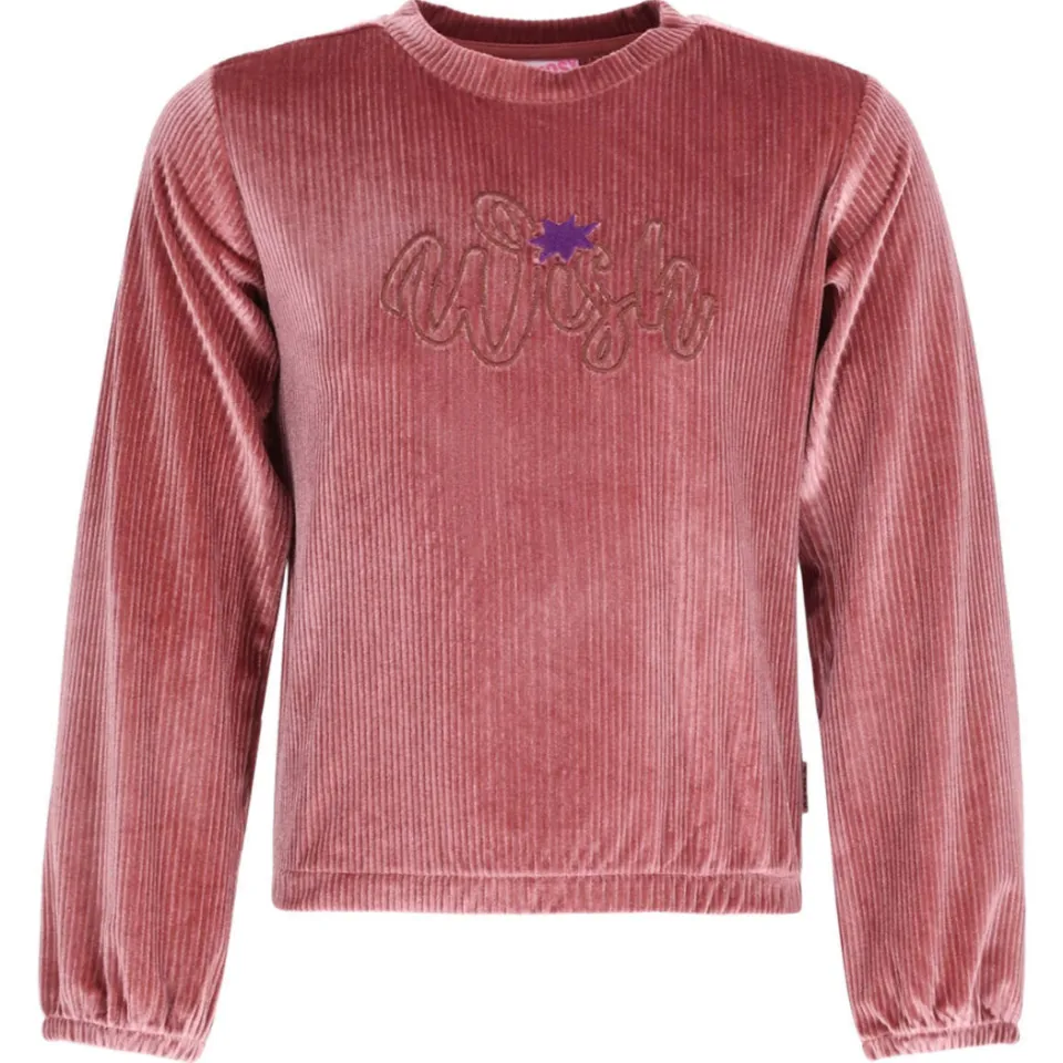 B.Nosy fluwelen rechtvallende sweater met print en tekst - roze, foto 2