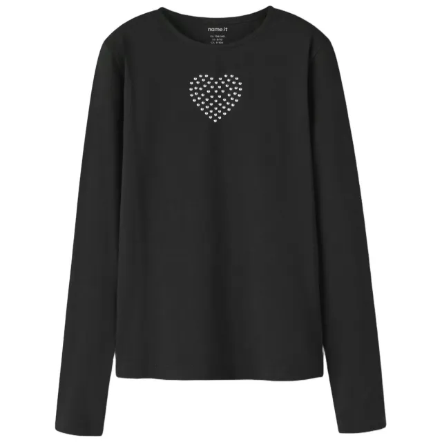 NAME IT longsleeve met hartjes zwart