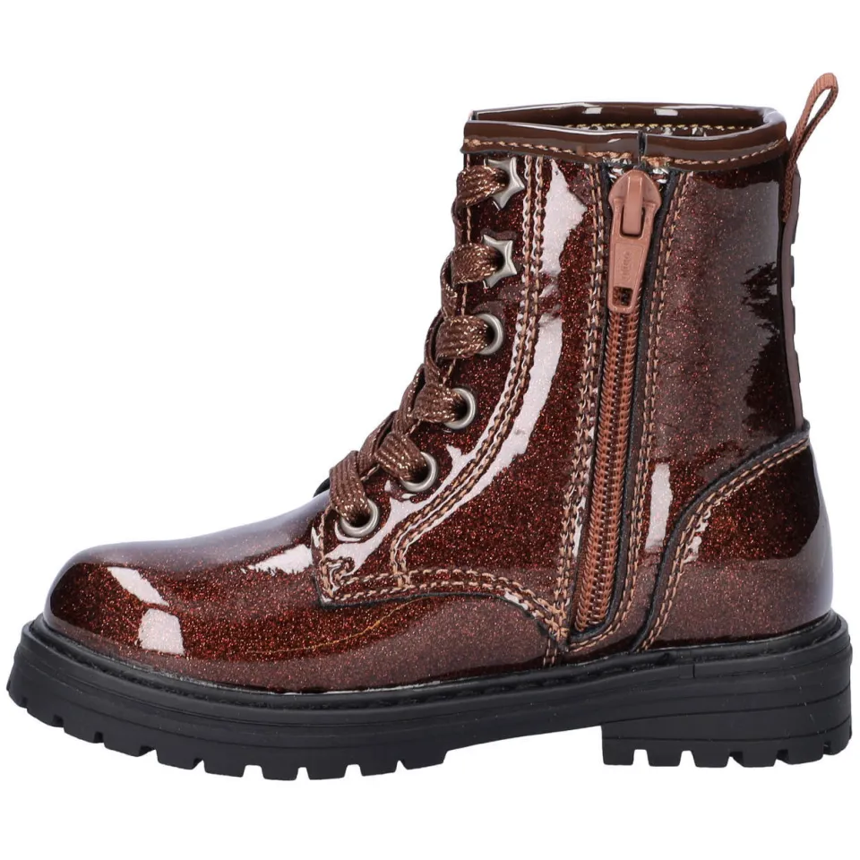 Nelson Kids lakleren enkelboots met glitters en profielzool - bruin, foto 6