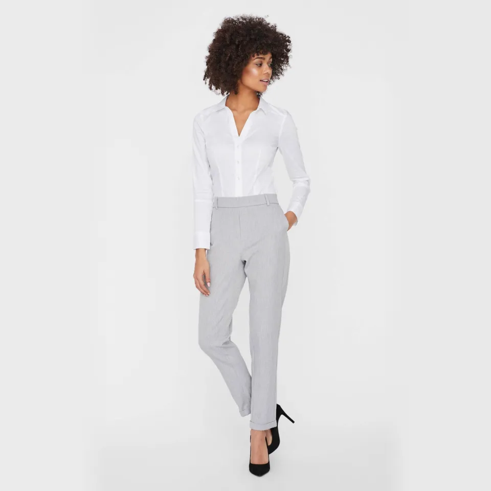 Vero Moda VMMAYA pantalon lichtgrijs Light Grey Melange