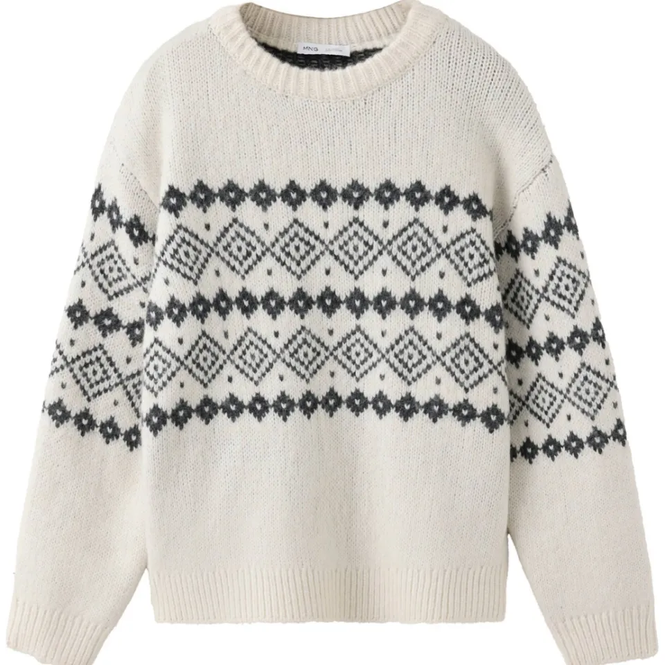 Mango Kids trui met print en wol - lichtbeige, foto 2