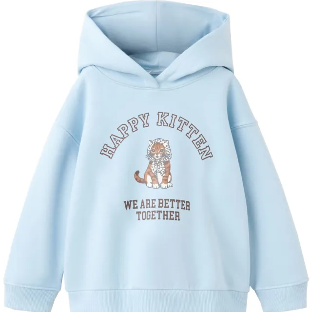 Mango Kids hoodie met tekst - lichtblauw, foto 2