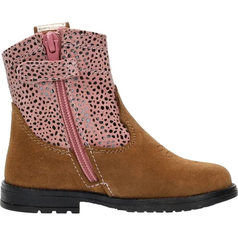 Develab western boot enkellaarsje cognac Roze