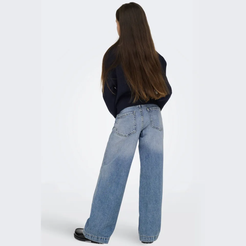 KIDS ONLY GIRL high waist wide leg jeans medium blue denim, foto 7