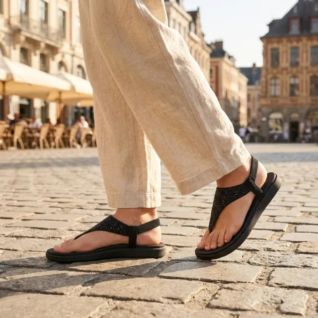 Skechers Meditation Luxe sandaal zwart, foto 7
