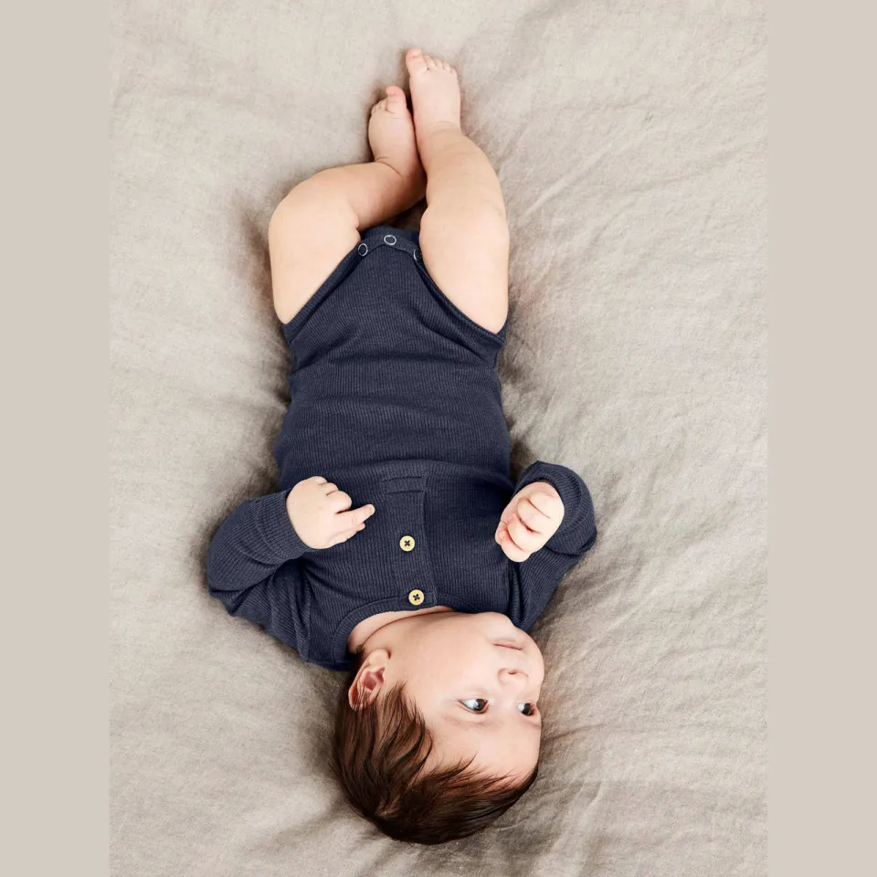 NAME IT BABY ribgebreide romper NBMKAB donkerblauw Dark Sapphire