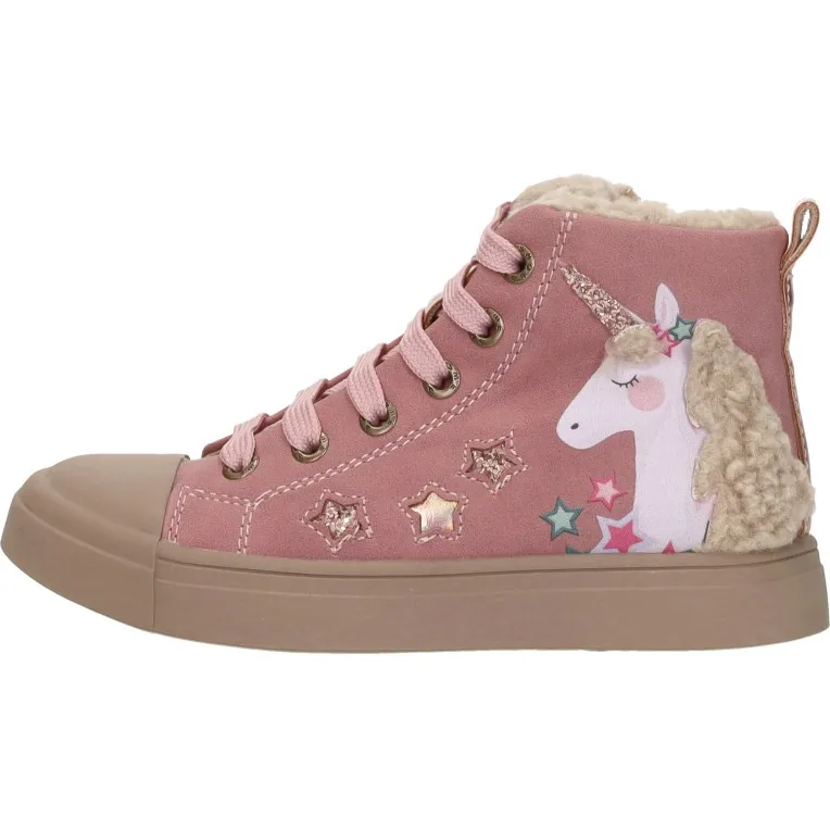 Shoesme Unicorn hoge veterboots roze, foto 2