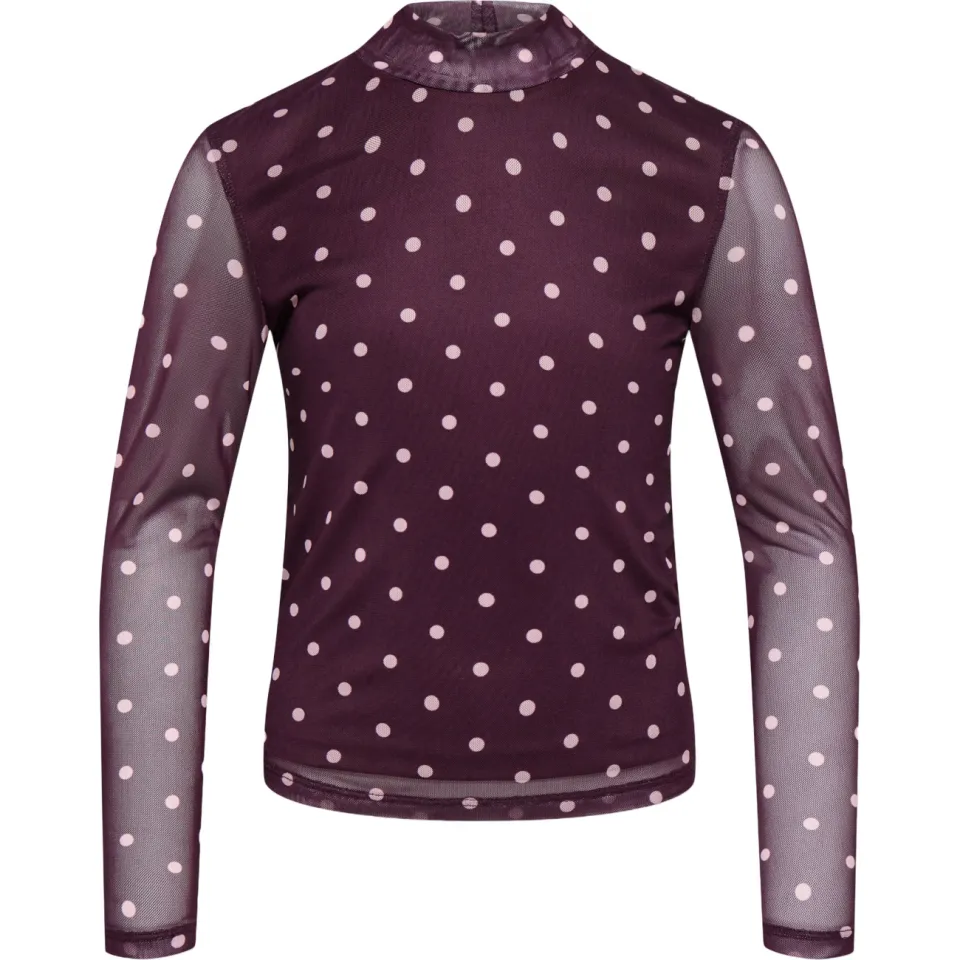 Only semi-transparante top met stippen paars, foto 2