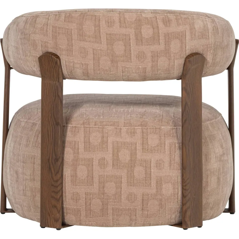 WOOOD Foon Fauteuil - Structuurstof - Bruin - 78x82x73, foto 4