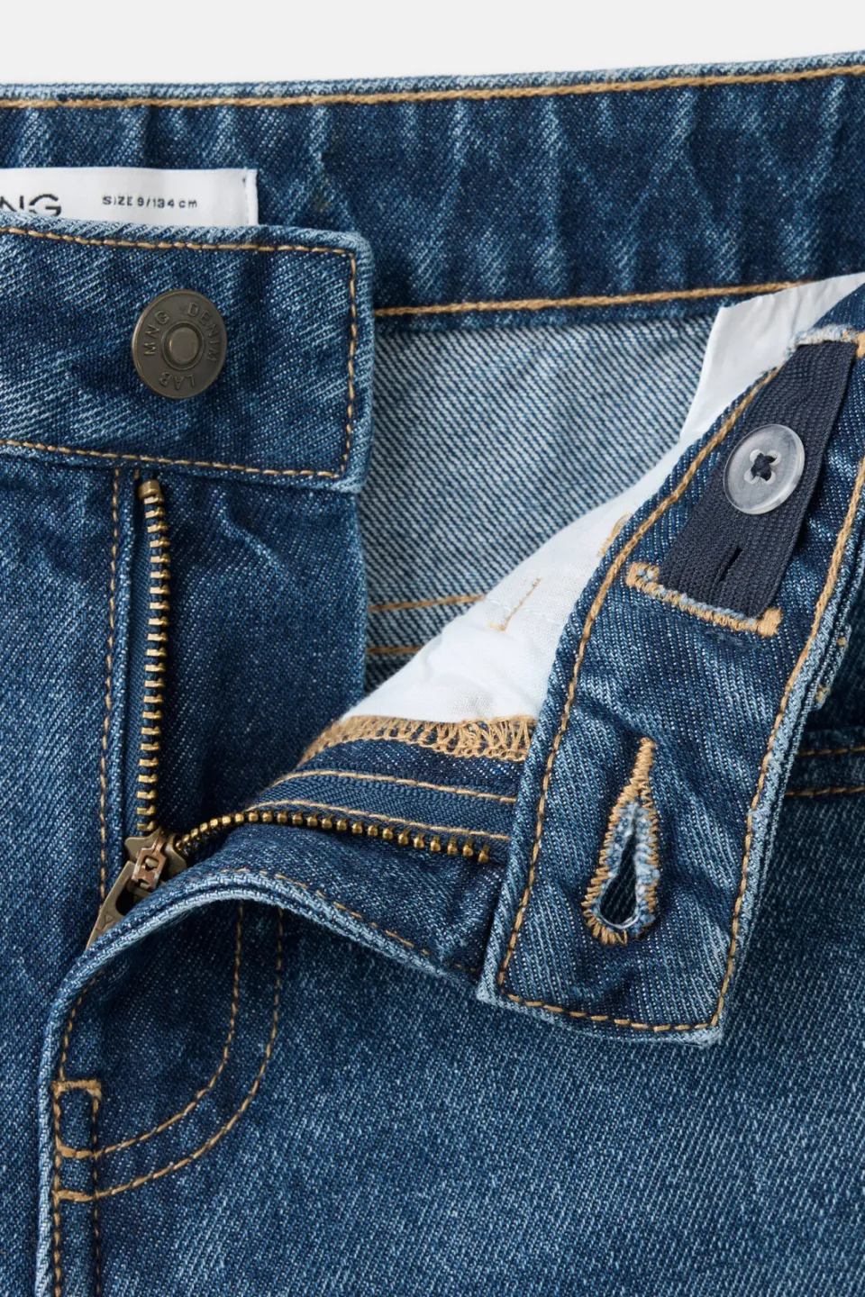 Mango Kids straight leg jeans - middelblauw medium blue denim, foto 4