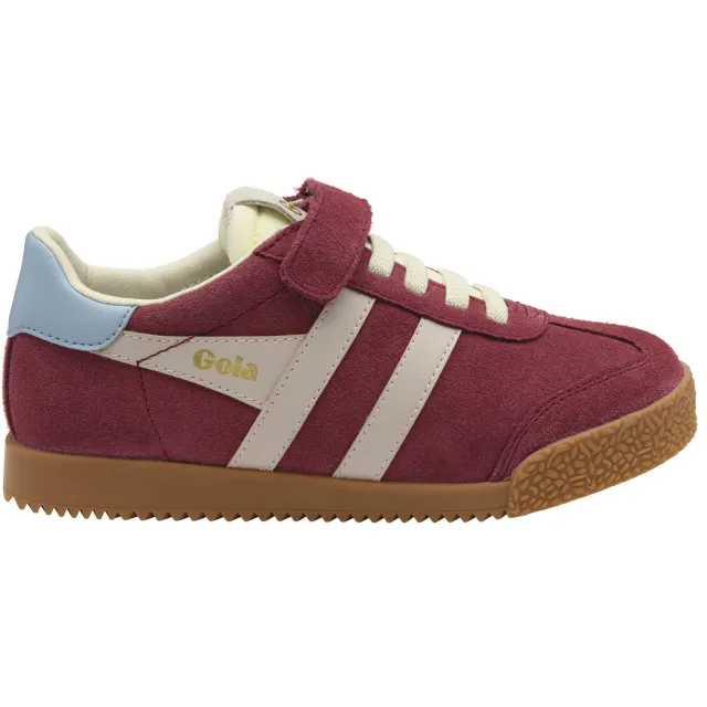 Gola Elan leren suède sneakers - donkerrood/lichtroze/lichtblauw
