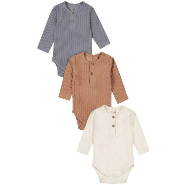 Dirkje romper - bruin/blauw/wit (set van 3)