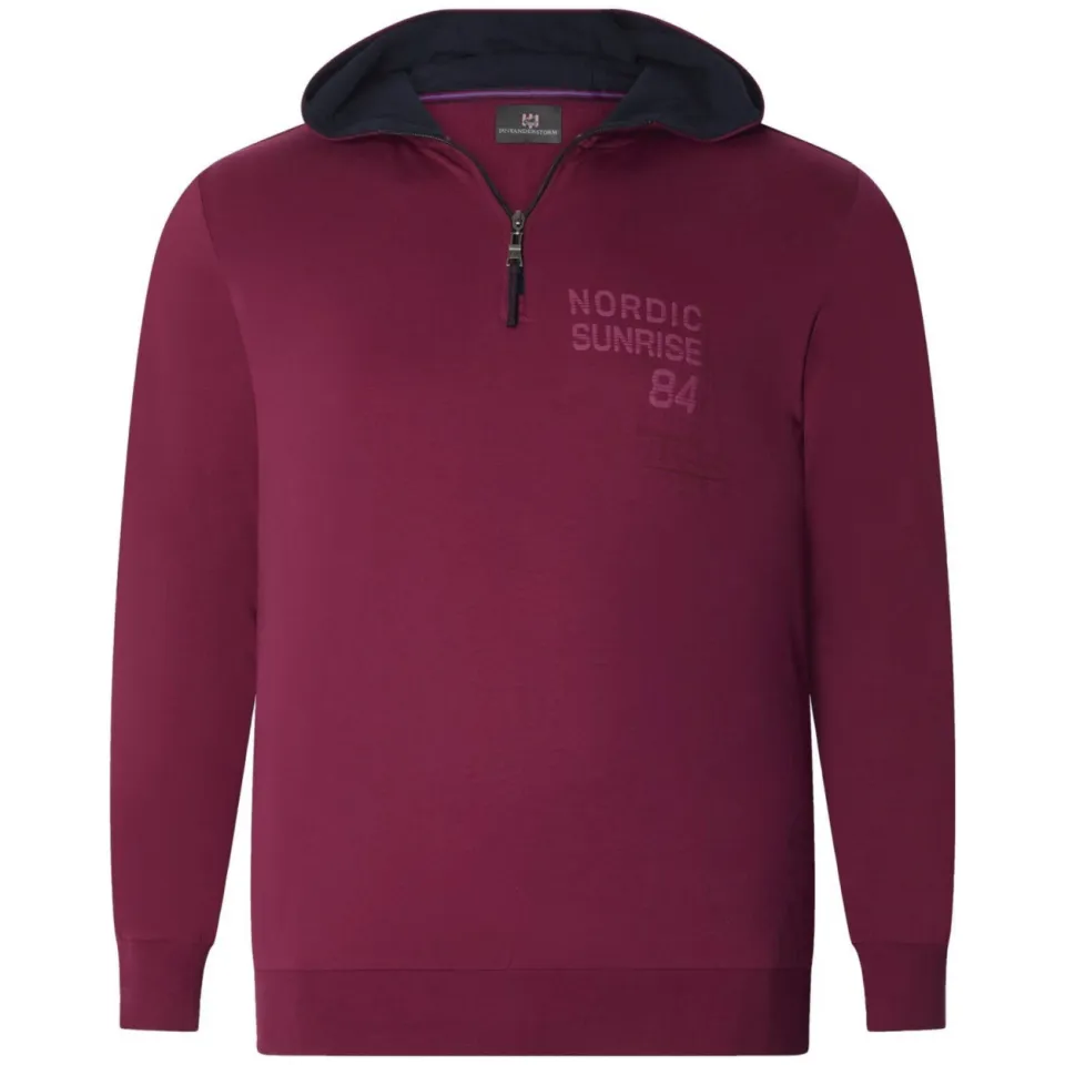 Jan Vanderstorm hoodie Plus Size KORBENKT donkerrood, foto 2