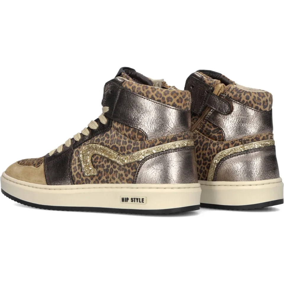 Hip Shoe Style H1765 hoge sneakers bronskleurig bruin, foto 3