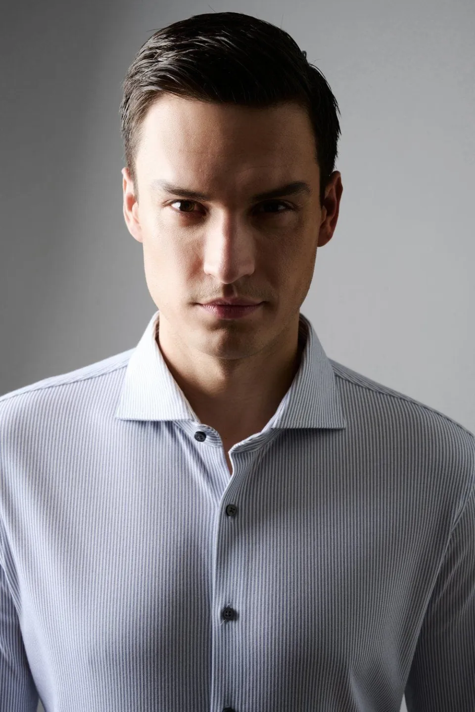 Desoto Modern Fit jersey overhemd blauw gestreept, foto 4